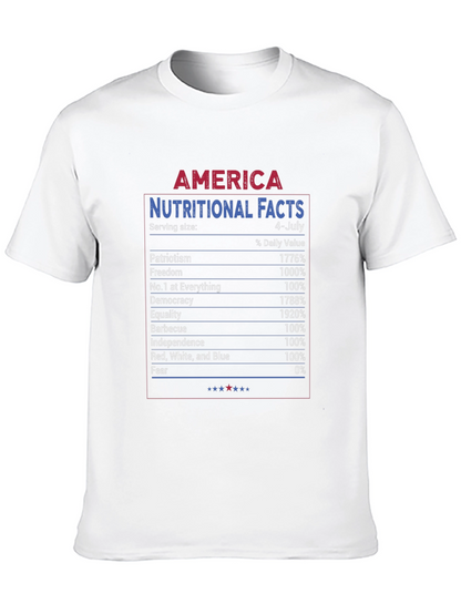 America Nutritional Facts 4th of July Patriotic T-Shirt