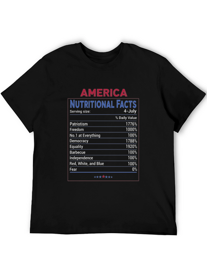 America Nutritional Facts 4th of July Patriotic T-Shirt