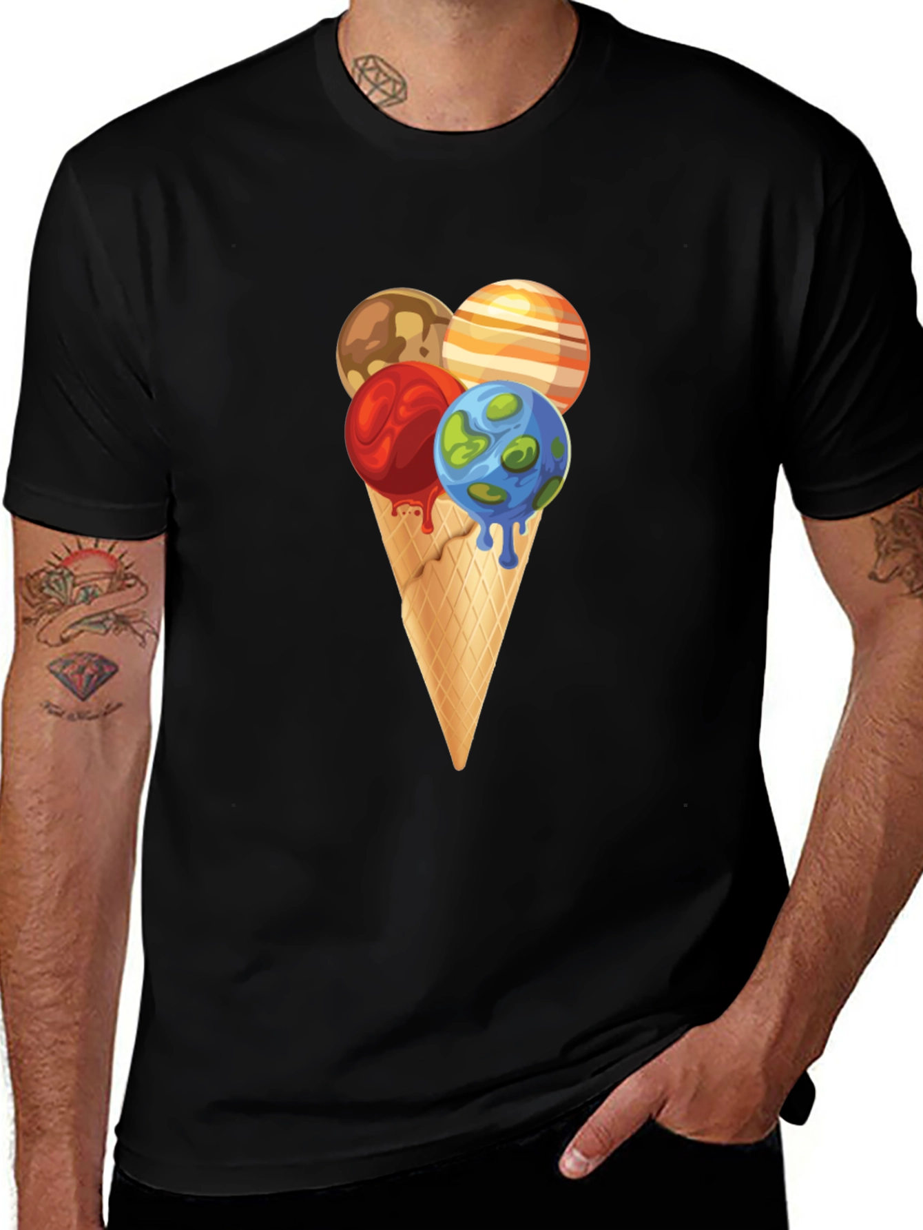 Planetary Ice Cream Cone Graphic Tee