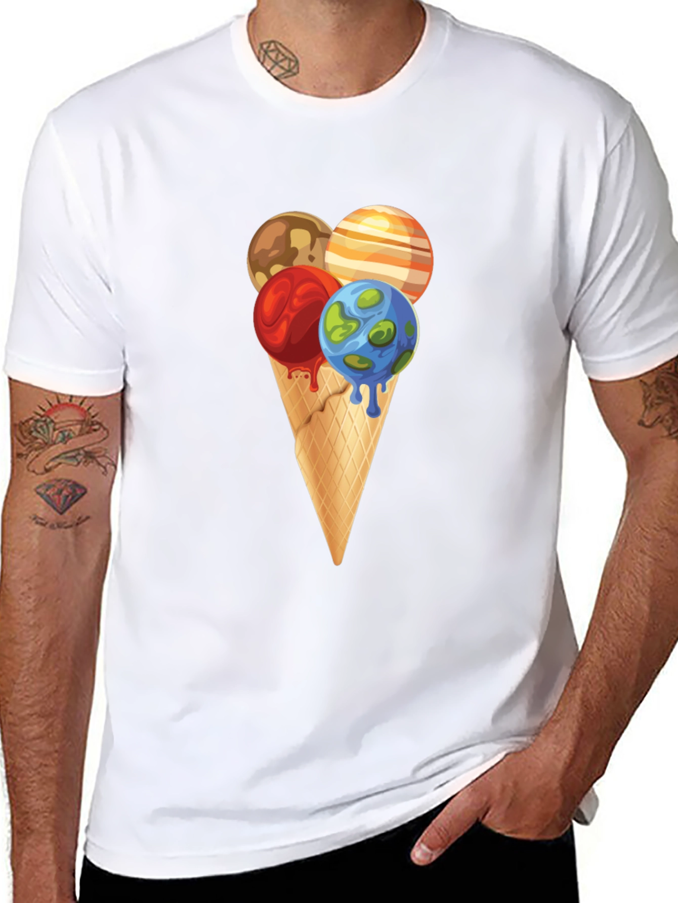 Planetary Ice Cream Cone Graphic Tee