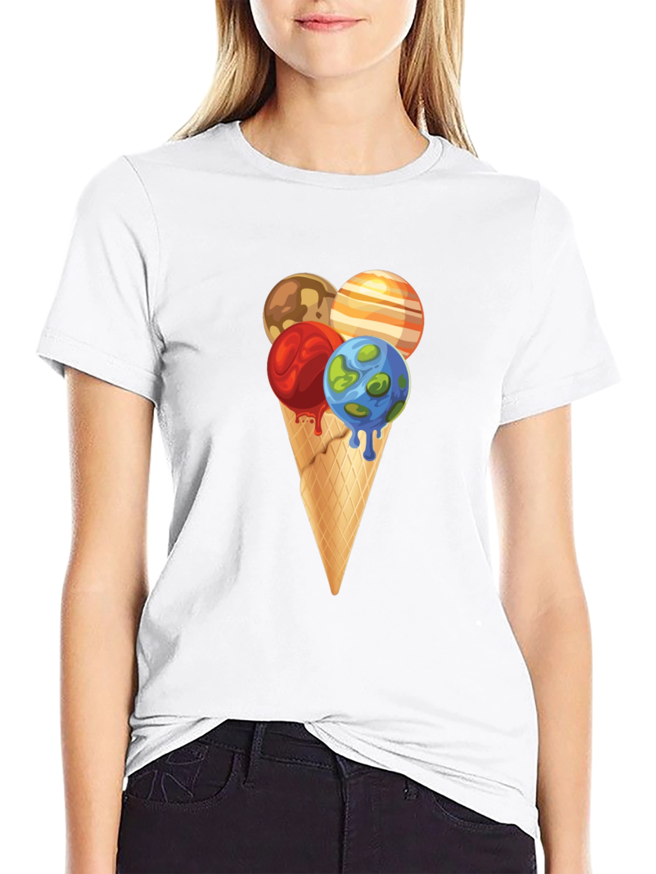 Planetary Ice Cream Cone Graphic Tee