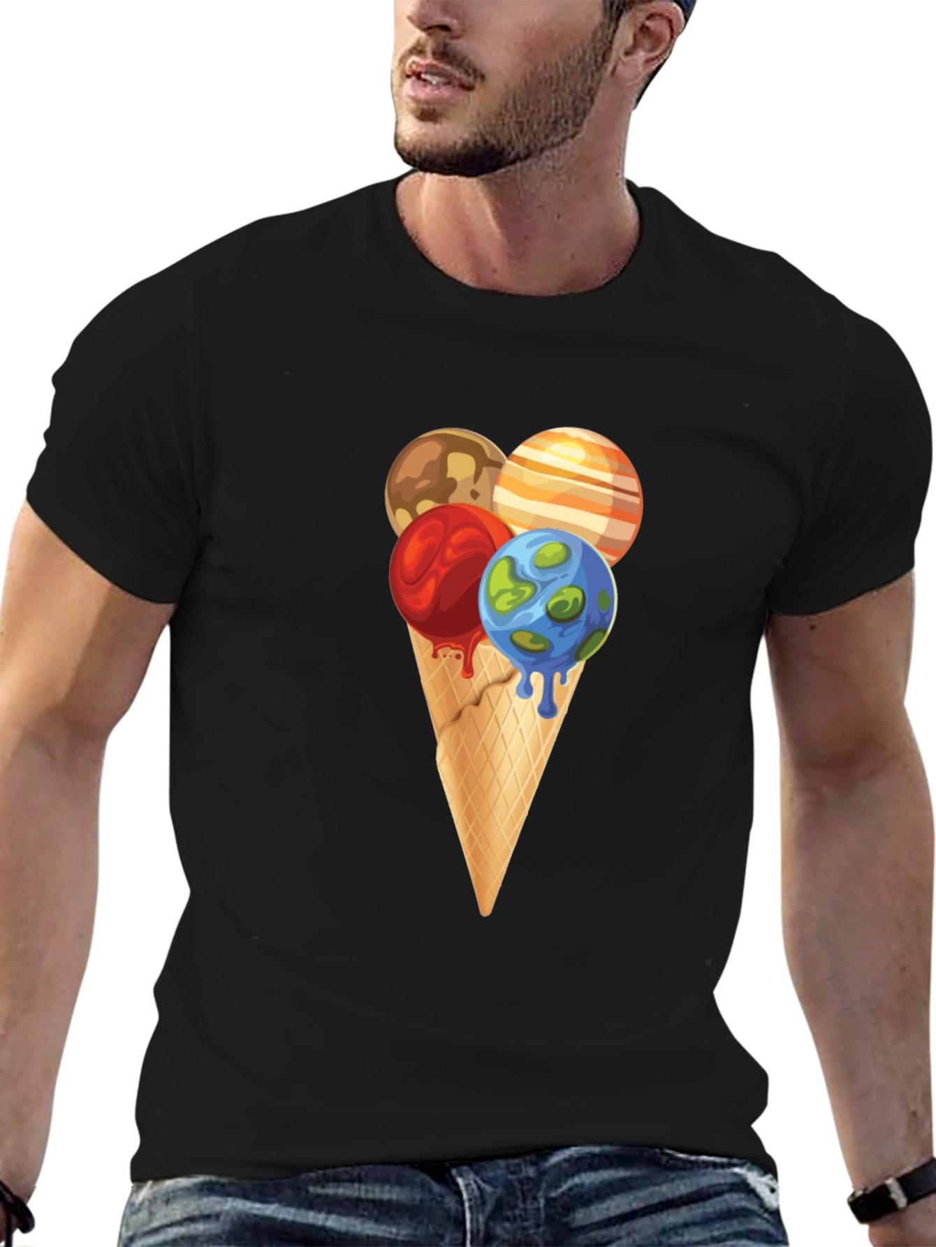 Planetary Ice Cream Cone Graphic Tee