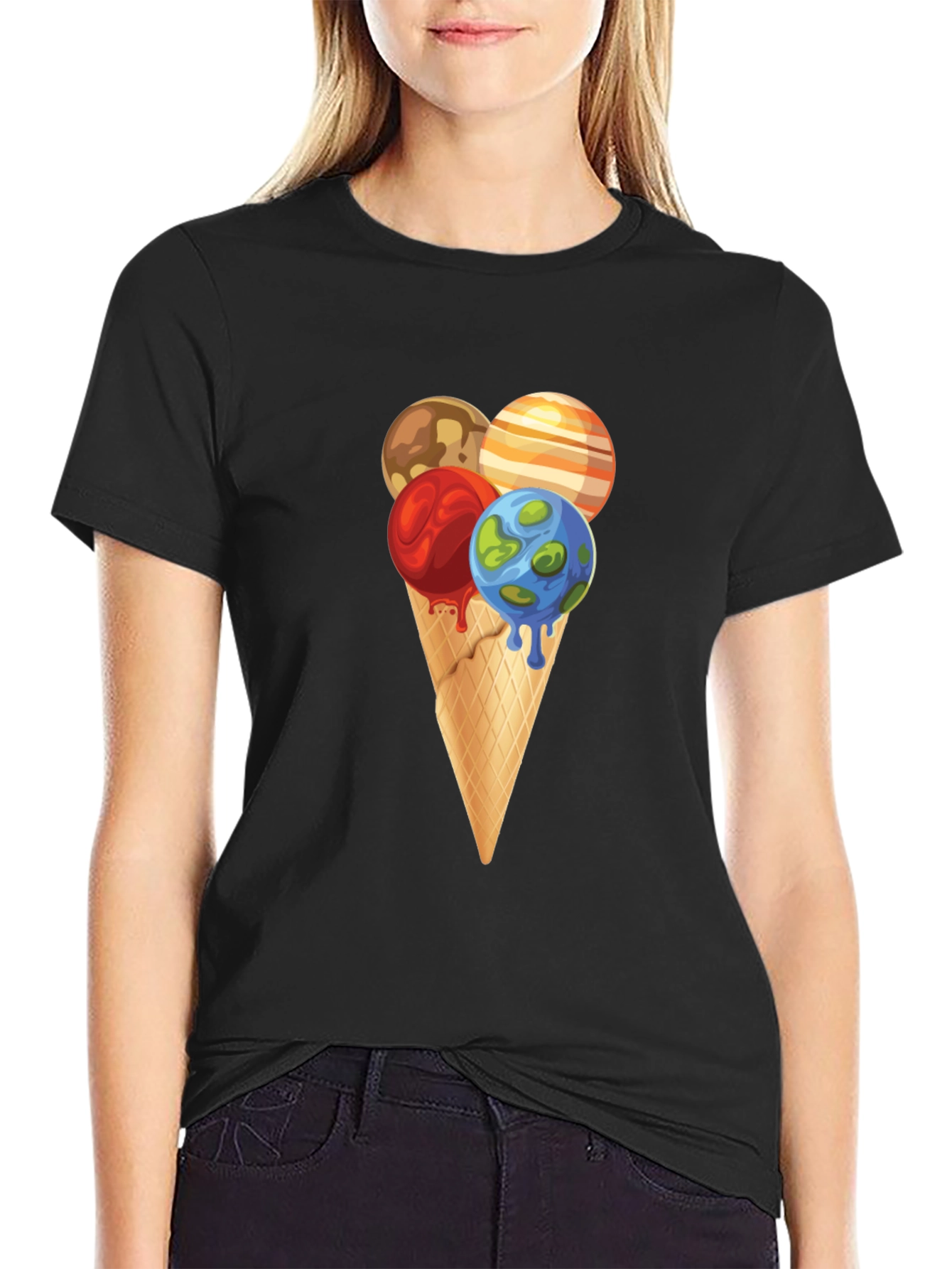 Planetary Ice Cream Cone Graphic Tee