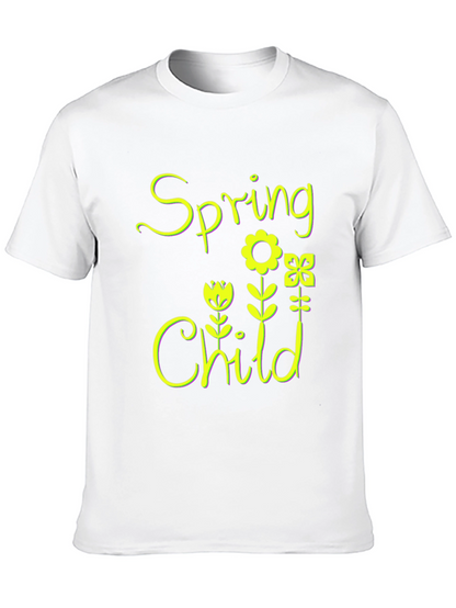 Spring Child Floral Black T-Shirt