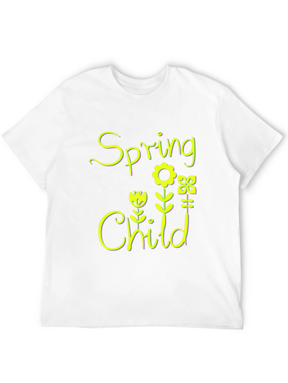 Spring Child Floral Black T-Shirt