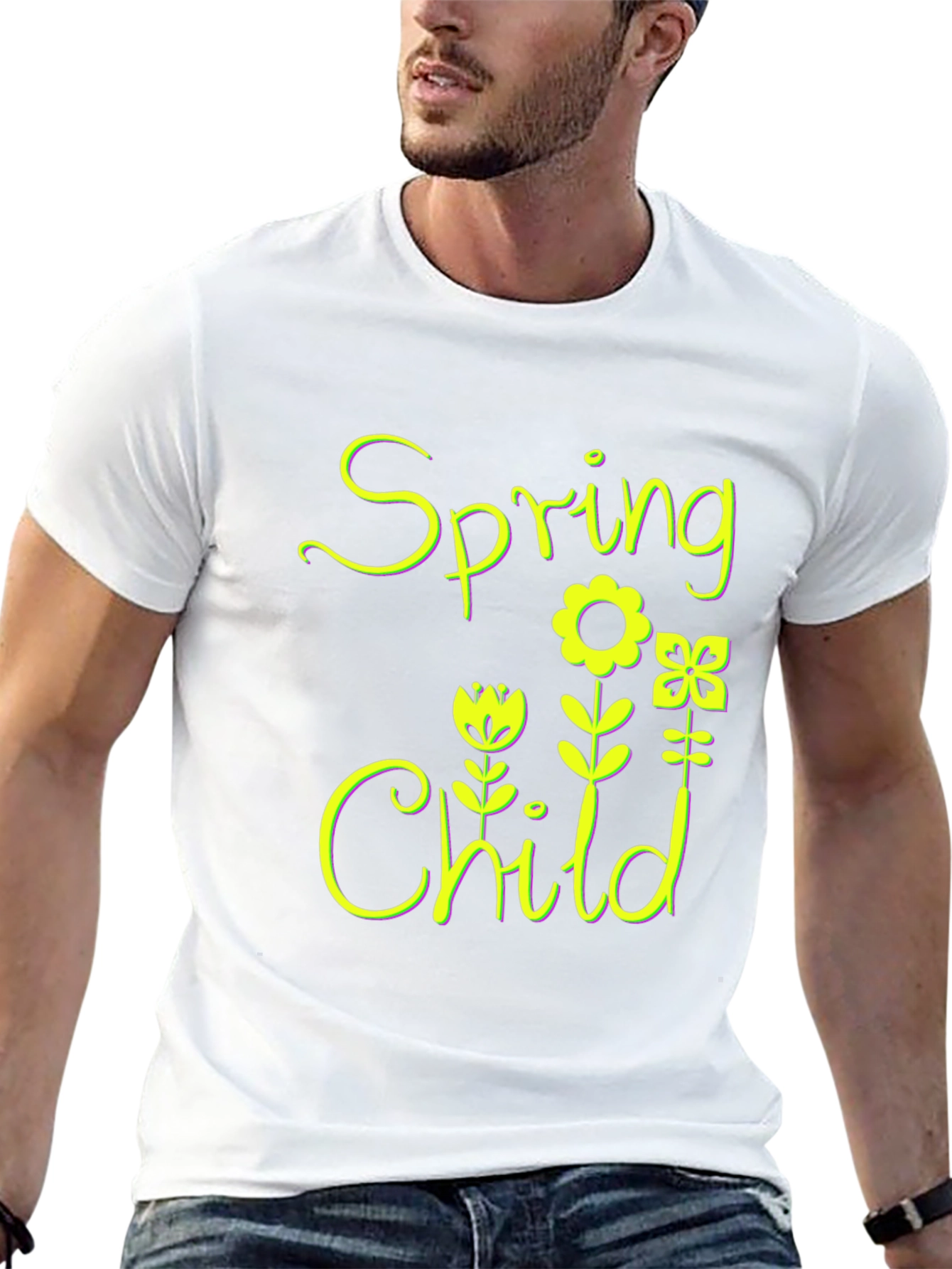 Spring Child Floral Black T-Shirt
