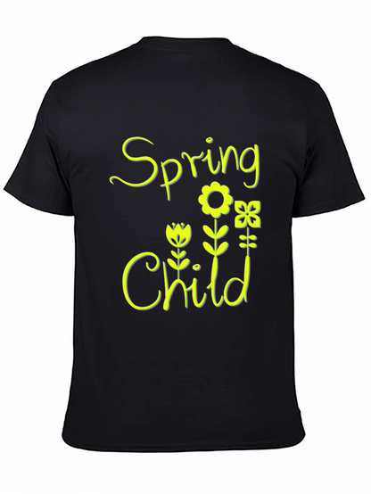 Spring Child Floral Black T-Shirt