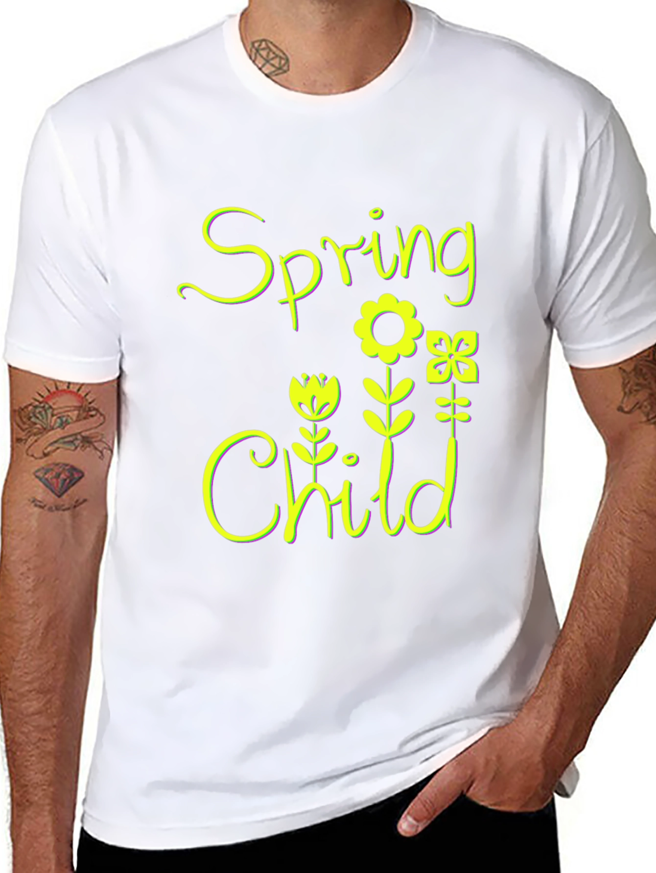 Spring Child Floral Black T-Shirt