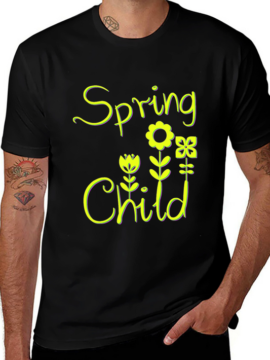 Spring Child Floral Black T-Shirt