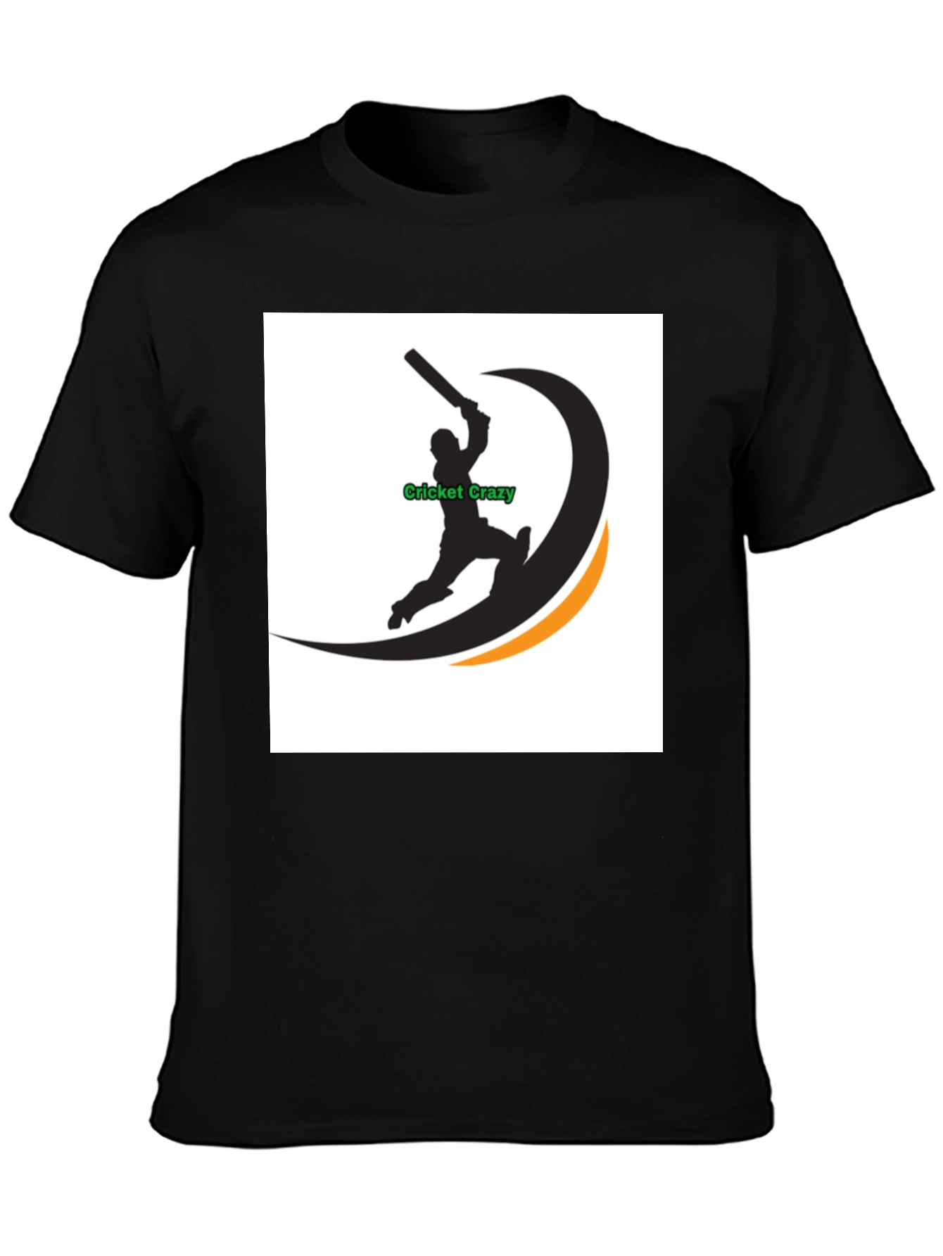 Cricket Crazy Graphic Black T-Shirt