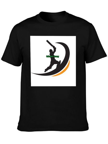 Cricket Crazy Graphic Black T-Shirt