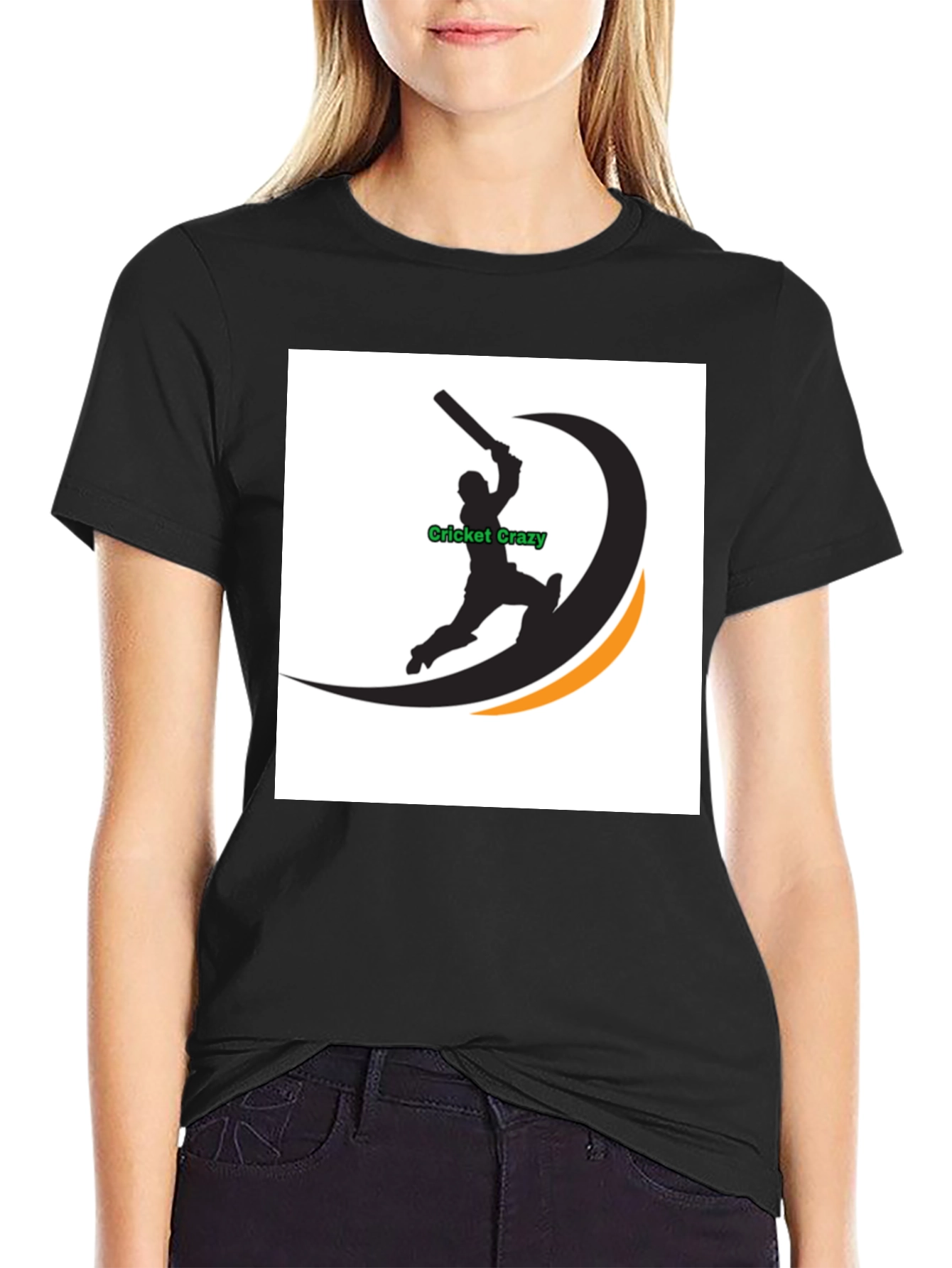 Cricket Crazy Graphic Black T-Shirt