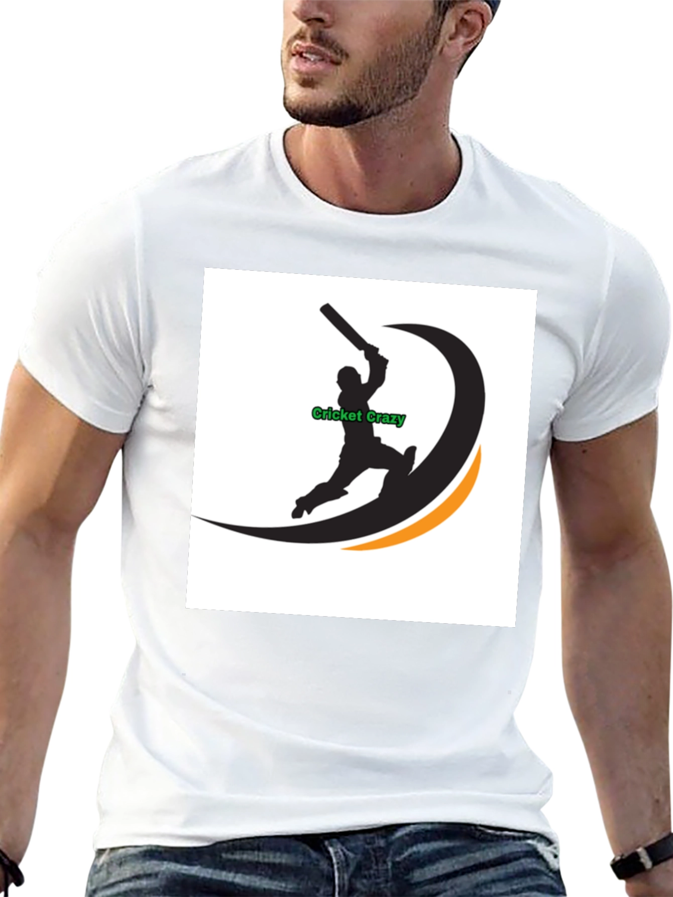 Cricket Crazy Graphic Black T-Shirt