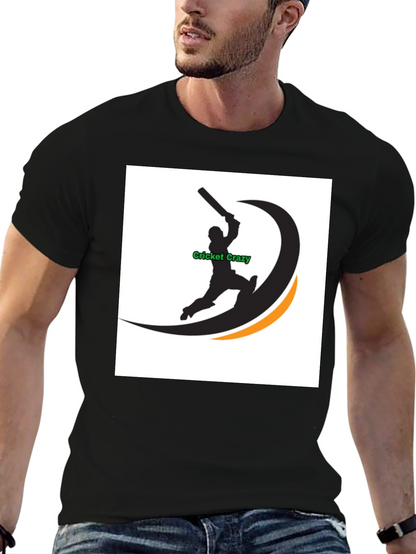 Cricket Crazy Graphic Black T-Shirt