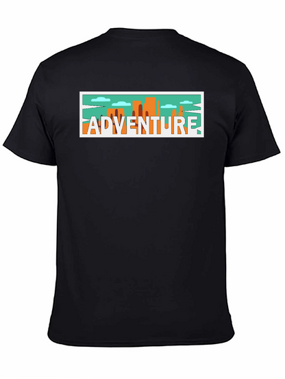 Adventure Graphic Print Black T-Shirt