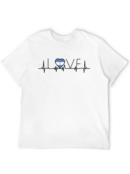 Love Nicaragua Heartbeat Black T-Shirt