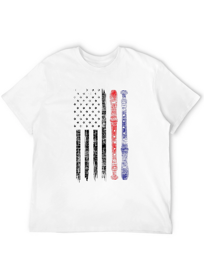 American Flag Recorder Music T-Shirt