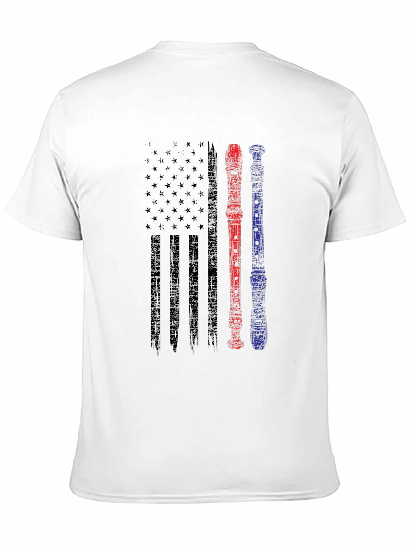 American Flag Recorder Music T-Shirt