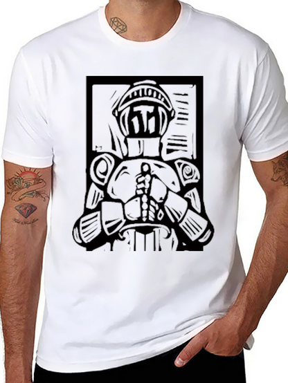 Knight Graphic Black T-Shirt - Medieval Style