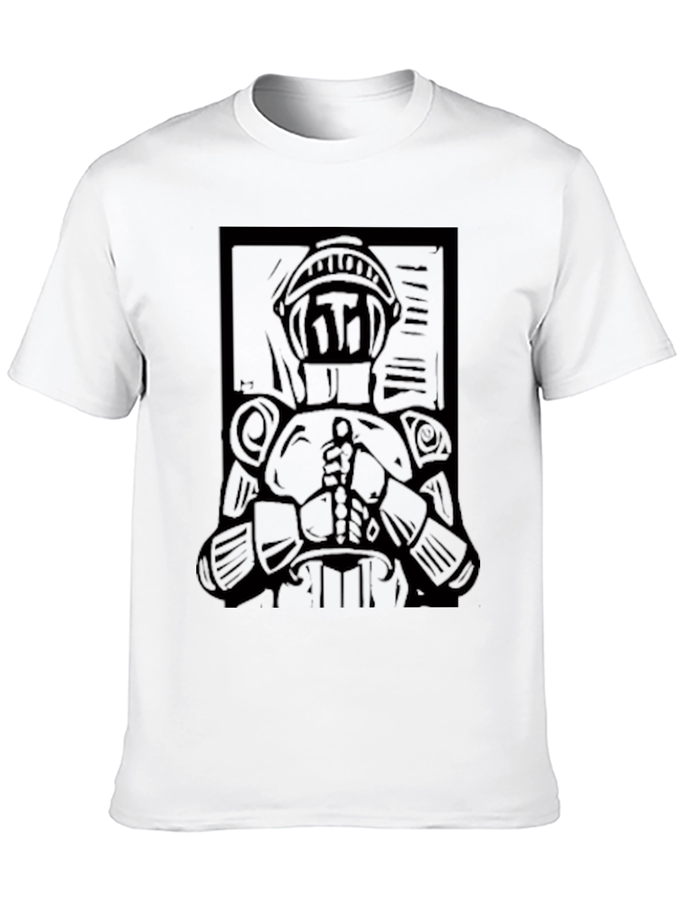 Knight Graphic Black T-Shirt - Medieval Style