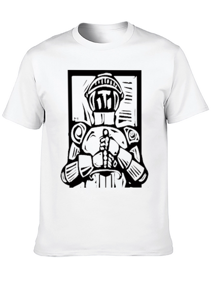 Knight Graphic Black T-Shirt - Medieval Style