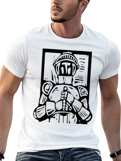 Knight Graphic Black T-Shirt - Medieval Style