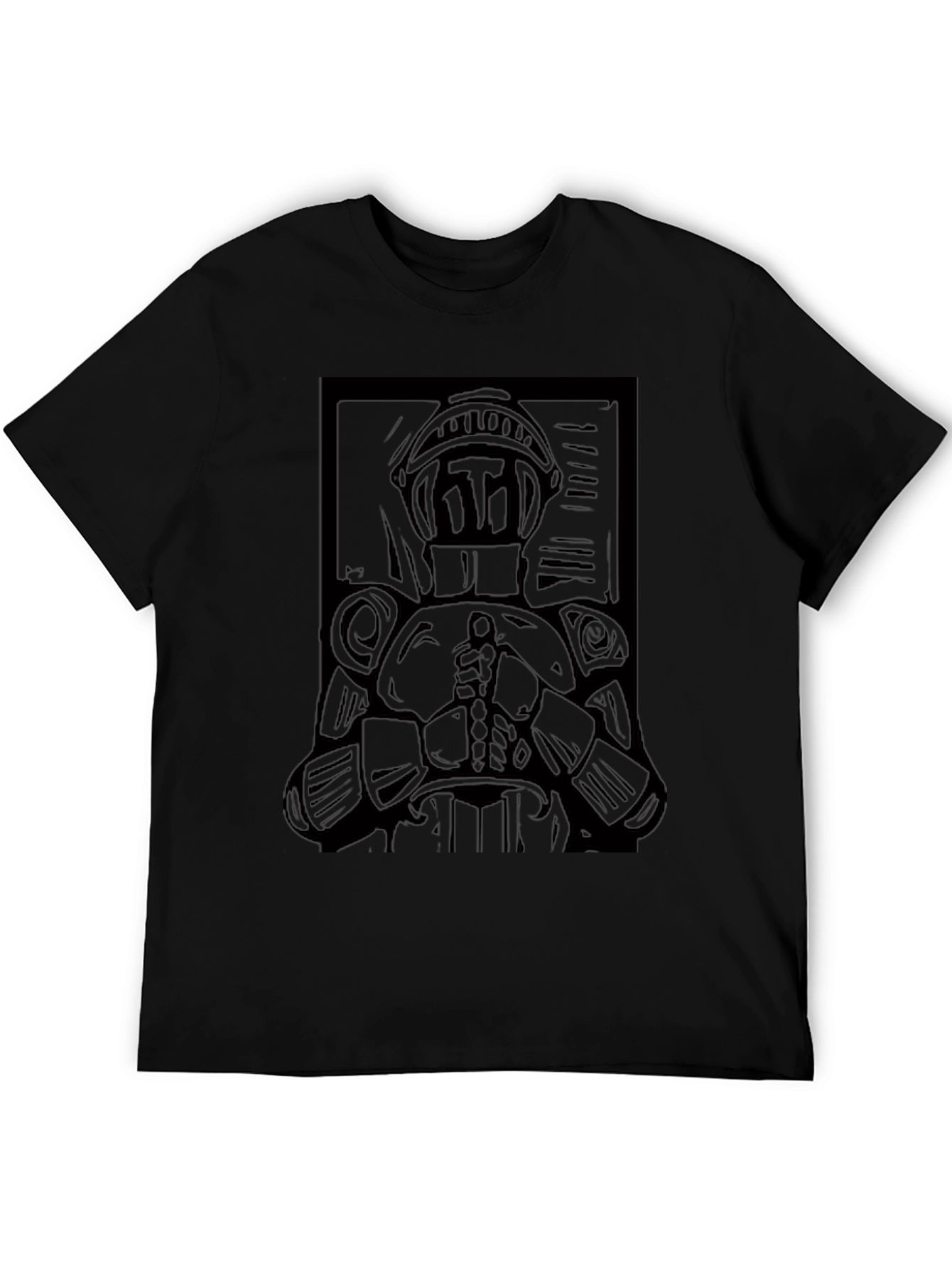 Knight Graphic Black T-Shirt - Medieval Style