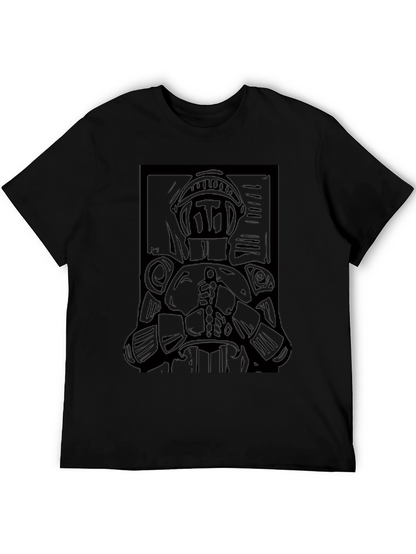 Knight Graphic Black T-Shirt - Medieval Style