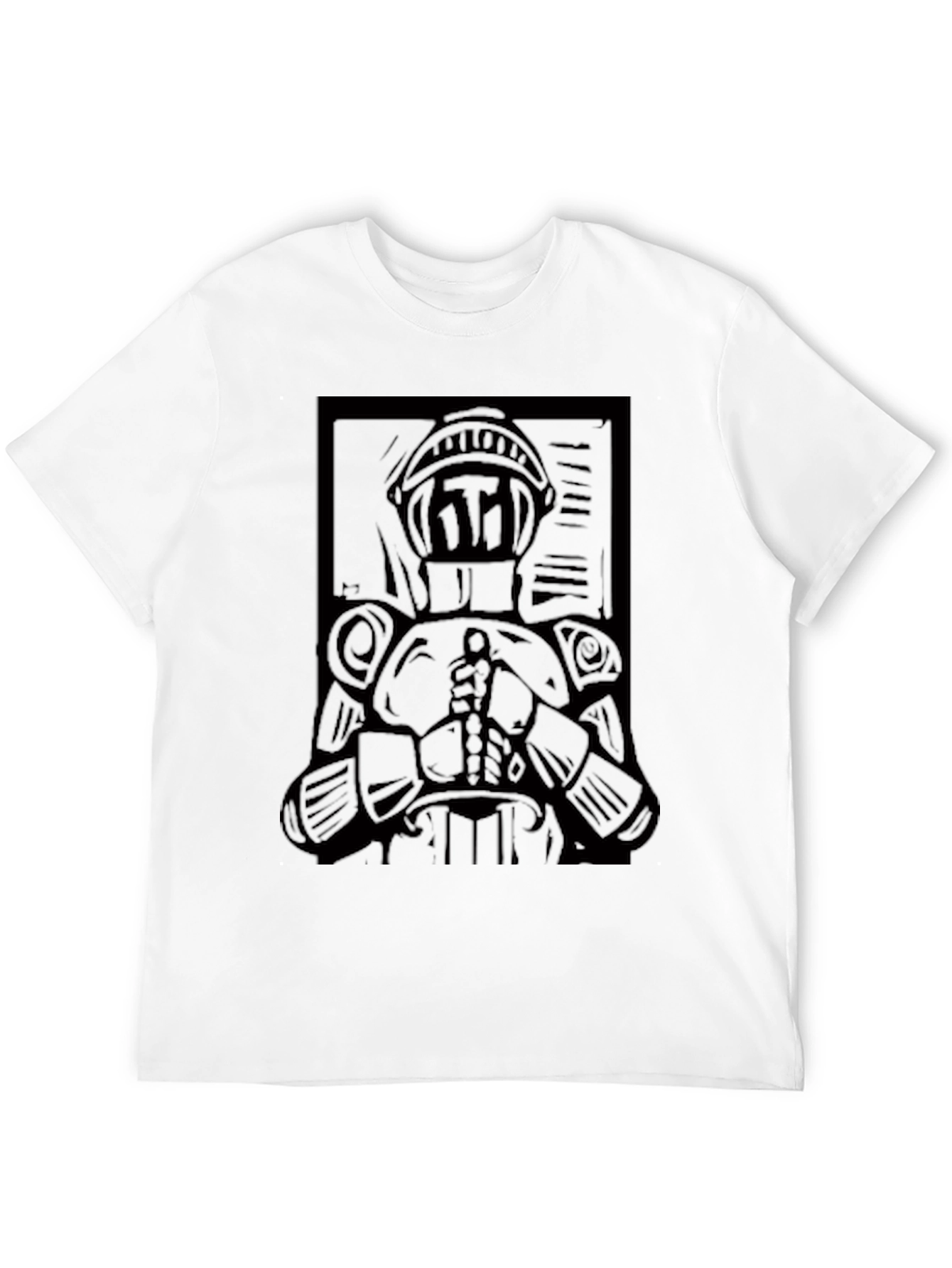 Knight Graphic Black T-Shirt - Medieval Style