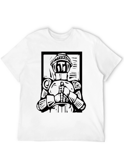 Knight Graphic Black T-Shirt - Medieval Style