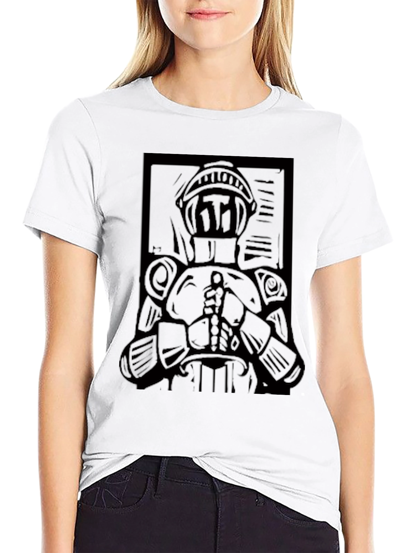 Knight Graphic Black T-Shirt - Medieval Style