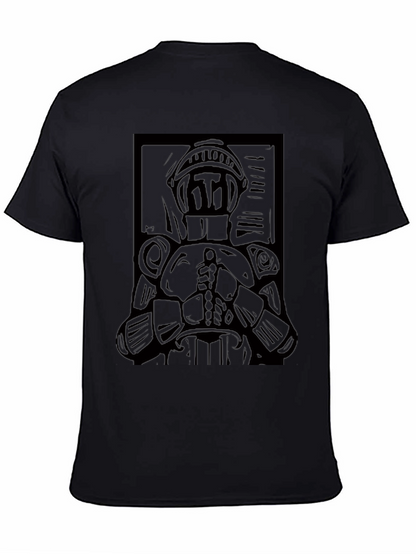 Knight Graphic Black T-Shirt - Medieval Style