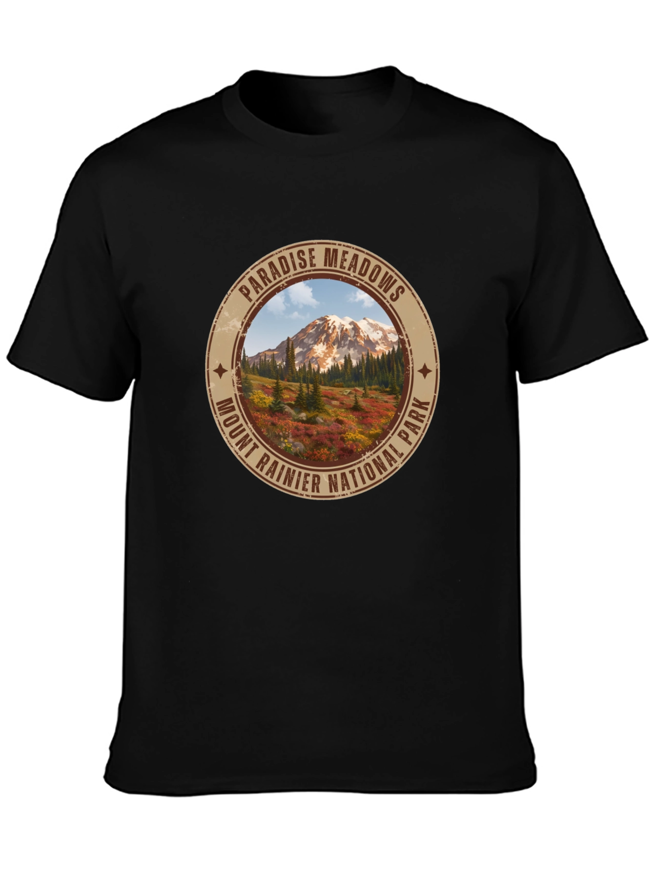 Paradise Meadows Mount Rainier T-Shirt