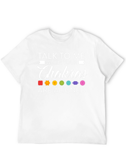 Aligned Chakras Graphic T-Shirt Black Cotton Blend
