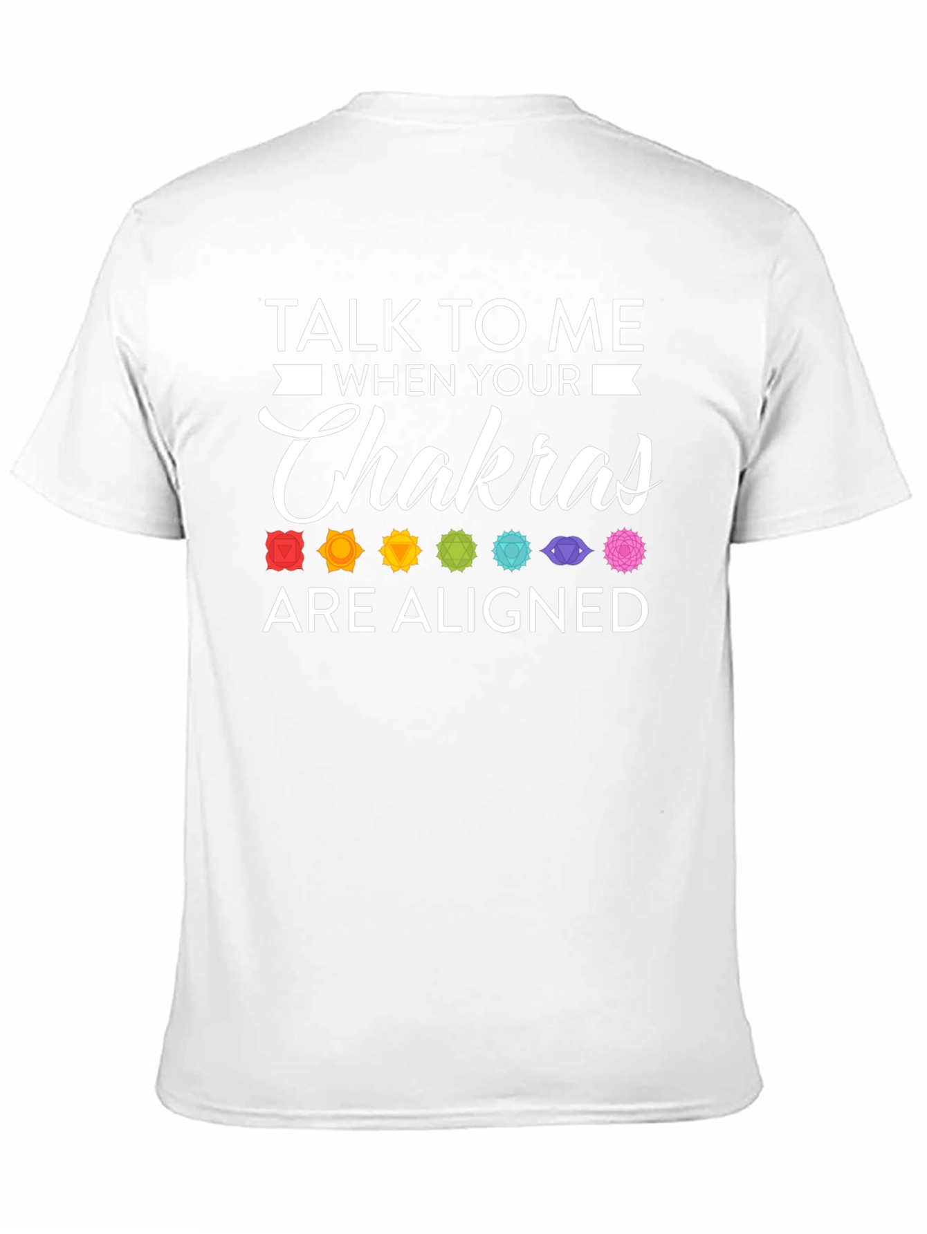Aligned Chakras Graphic T-Shirt Black Cotton Blend
