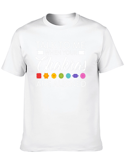Aligned Chakras Graphic T-Shirt Black Cotton Blend
