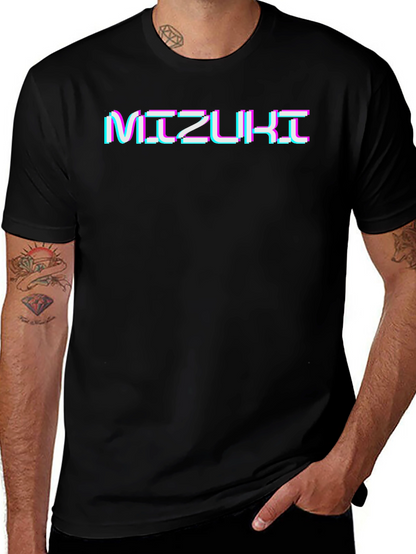 Mizuki Glitch Text Graphic Tee - Black Unisex