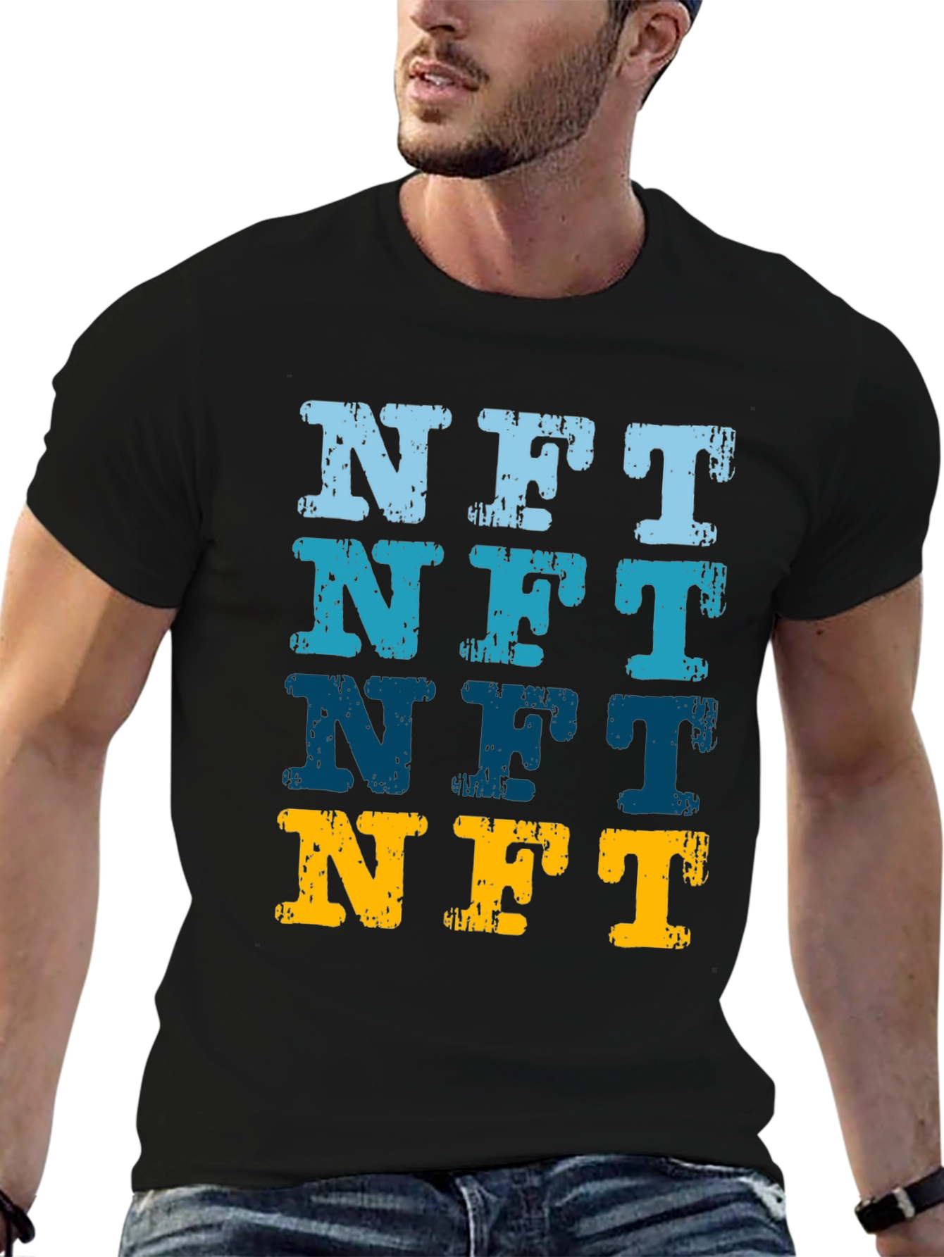 NFT Distressed Graphic Tee - Crypto Art