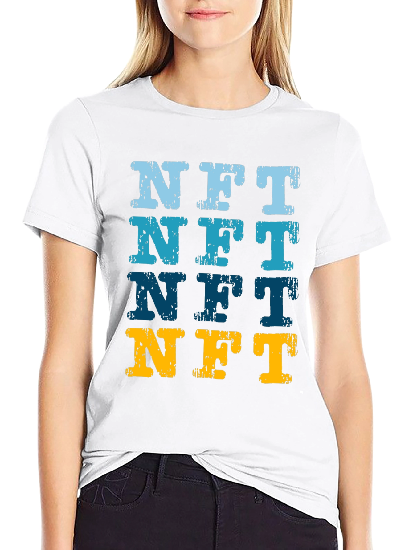 NFT Distressed Graphic Tee - Crypto Art