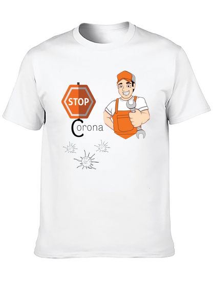 Stop Corona Mechanic T-Shirt - Black