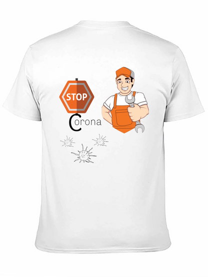 Stop Corona Mechanic T-Shirt - Black