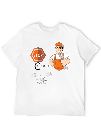 Stop Corona Mechanic T-Shirt - Black
