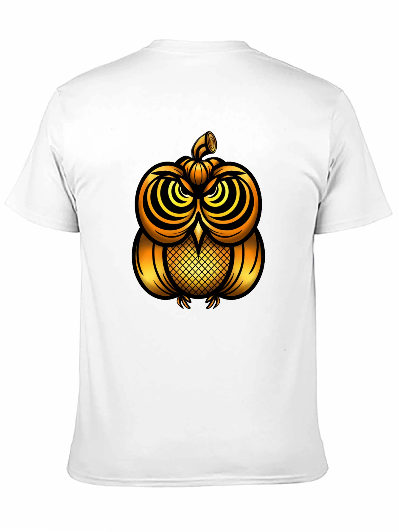 Golden Pumpkin Owl Graphic Tee - Unique Halloween Style