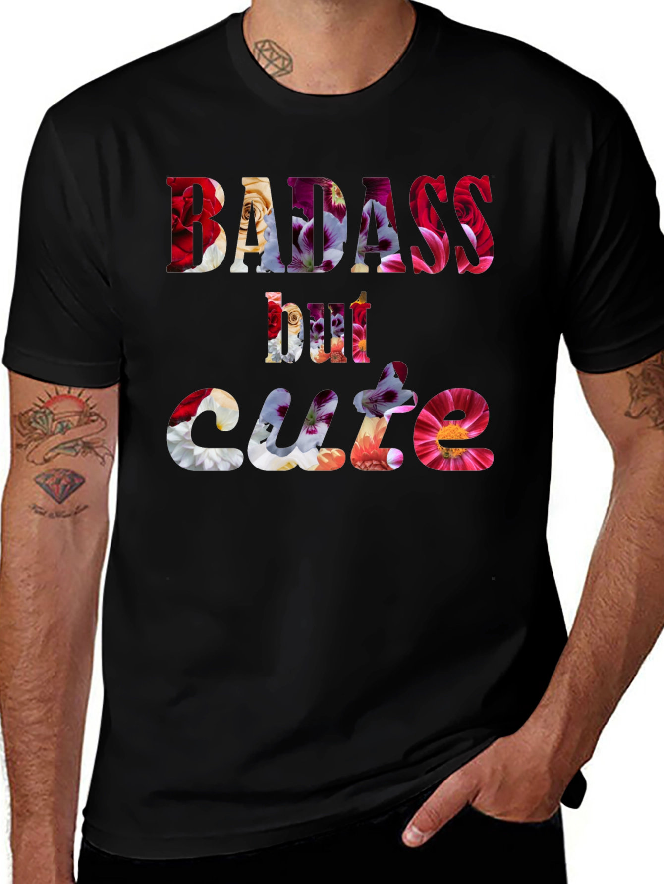 Badass But Cute Floral Graphic Tee