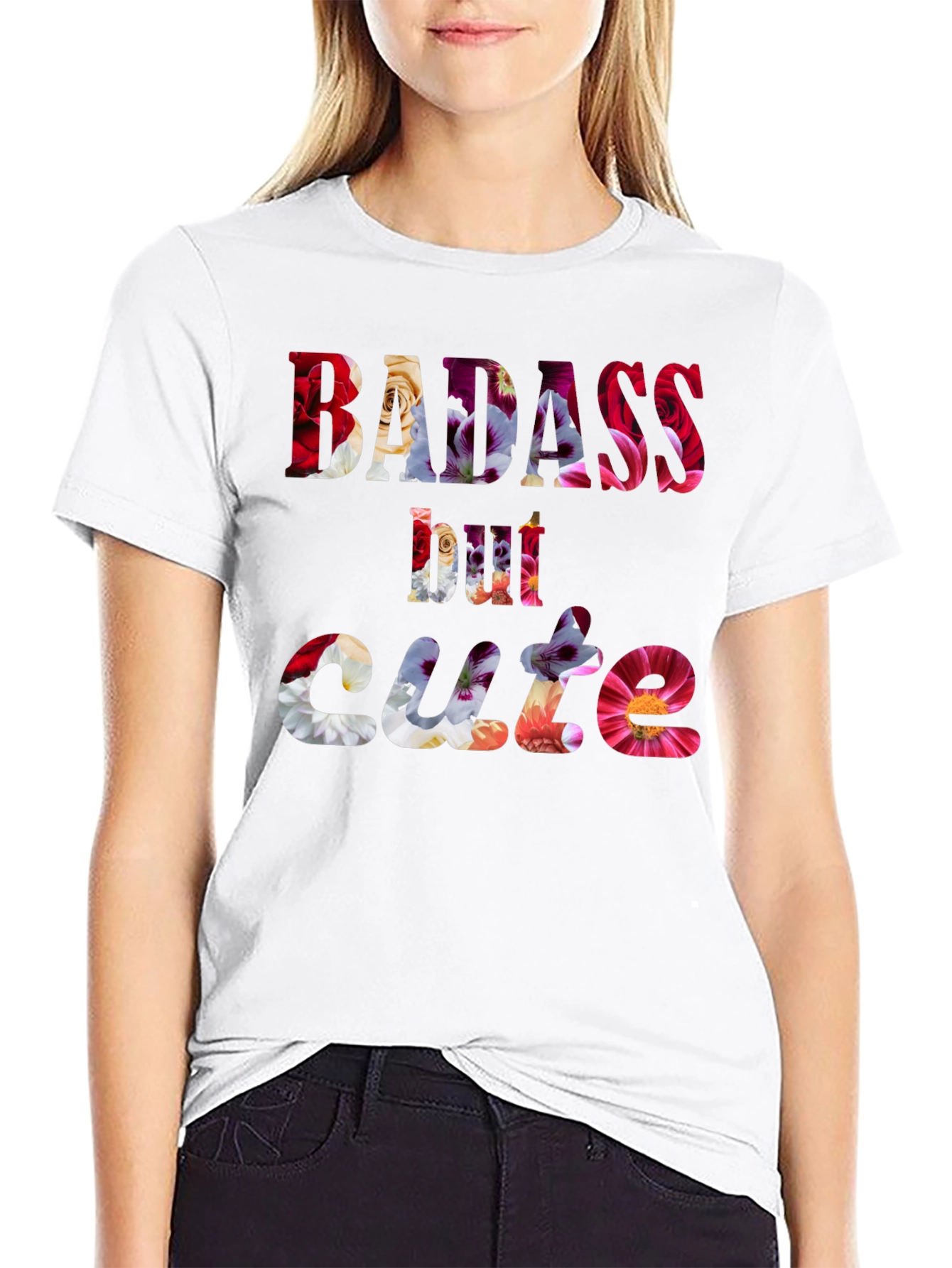 Badass But Cute Floral Graphic Tee
