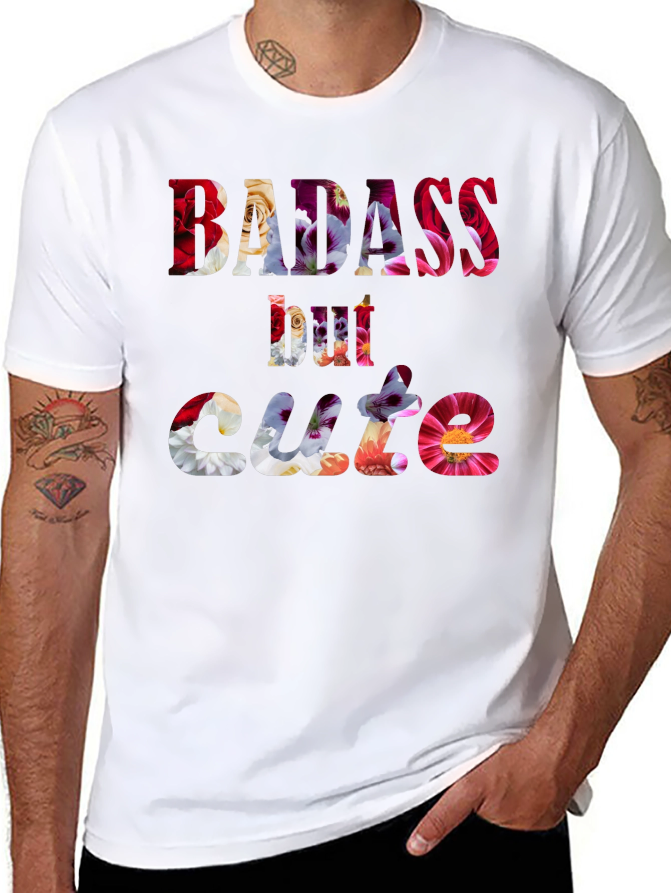 Badass But Cute Floral Graphic Tee