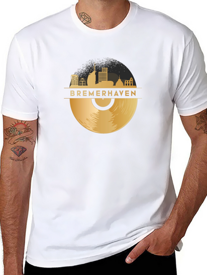 Bremerhaven Skyline Vinyl Record Graphic Tee