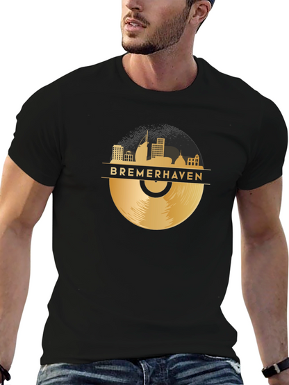 Bremerhaven Skyline Vinyl Record Graphic Tee