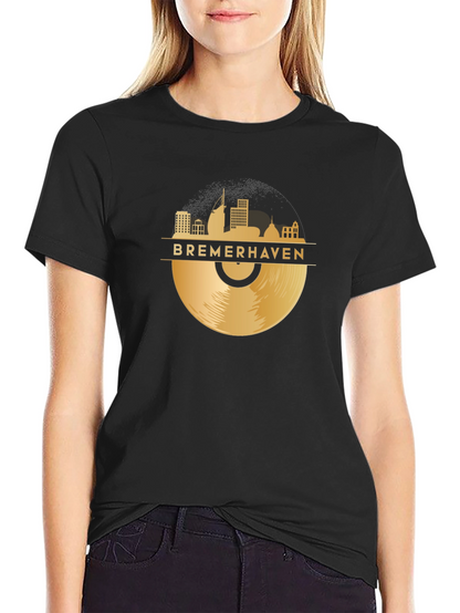 Bremerhaven Skyline Vinyl Record Graphic Tee