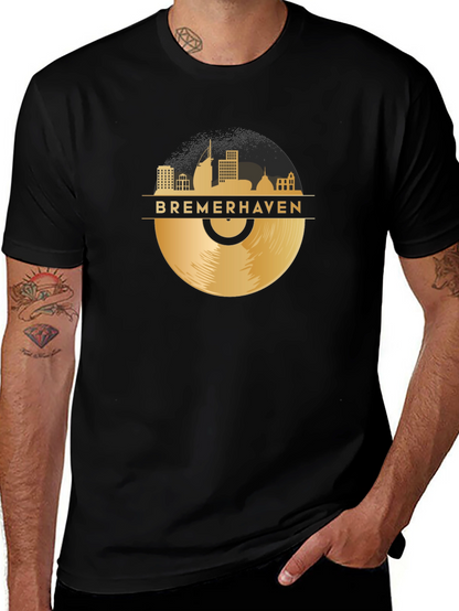 Bremerhaven Skyline Vinyl Record Graphic Tee